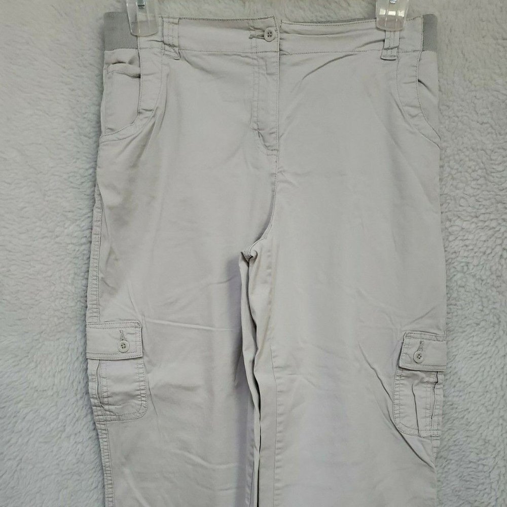 Classic Elements Gray Cargo Capri Pants Size 10
